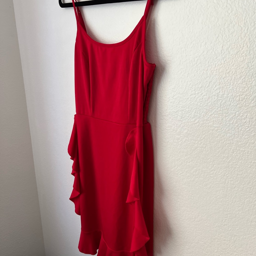 Red Summer Ruffle Dress - Picture 6 of 11